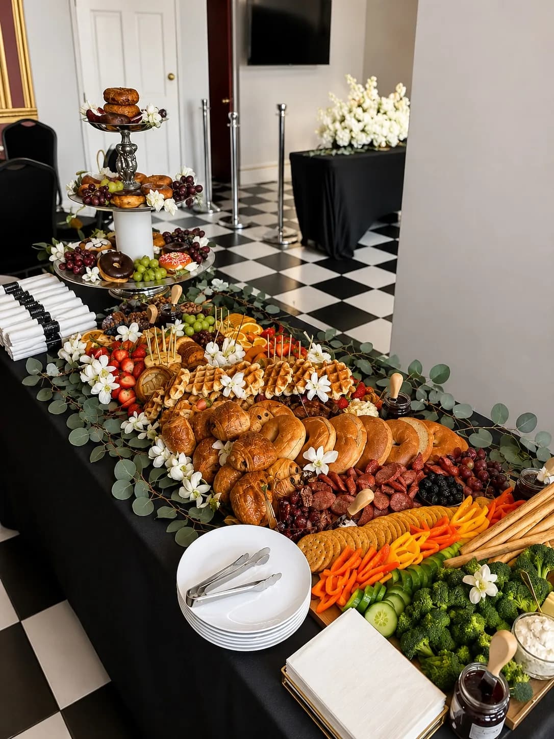 Gourmet charcuterie and grazing display catered by KMR Gourmet in Los Angeles